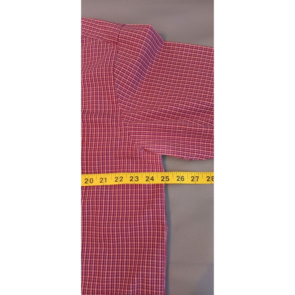 Eddie Bauer Mens Shirt L Tall Red Plaid Button Down Classic Casual Preppy - Picture 4 of 8